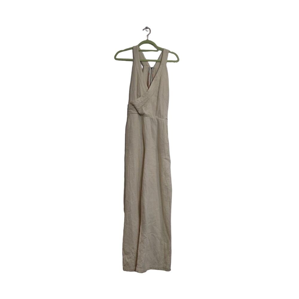 Anthropologie Cream Demi Textured Jumpsuit Sz 12 - Picture 2 of 14
